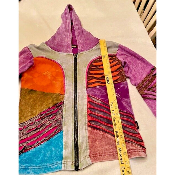 Leopards & Roses Womens Bohemian Patchwork Hoodie Size Small - Picture 5 of 8